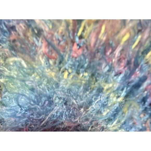 Miss B Sweater Fuzzy Blue Multicolored Size Small/Medium. Loose Fit. - Picture 5 of 5